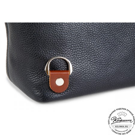 Женская кожаная сумка-трансформер "Валентино" (черная)